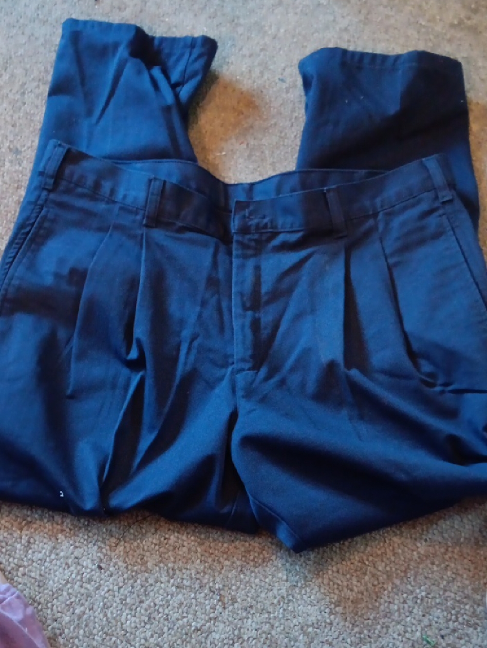 Classic Navy Pleated Men’s Dress Pants
